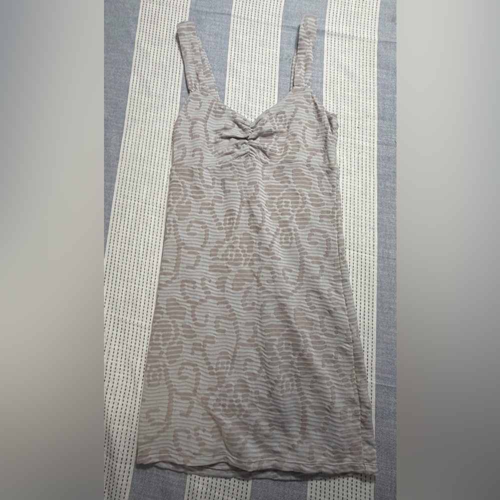 Free People Faded Flow Mini Dress- Gray - Picture 3 of 9